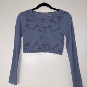 Forever 21 Blue Lace Crop Top